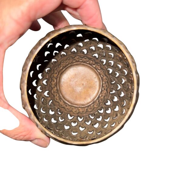 Brass Incense Holder With Peacock Design & Tongs - Picture 4 of 7